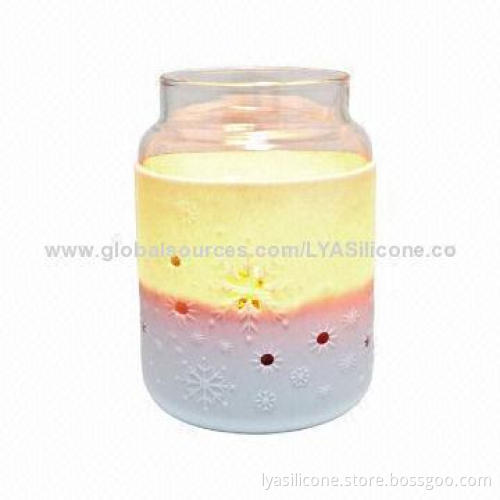 OEM Christmas Red Silicone Candle Jar Sleeve for 18oz, Large Candle Jar